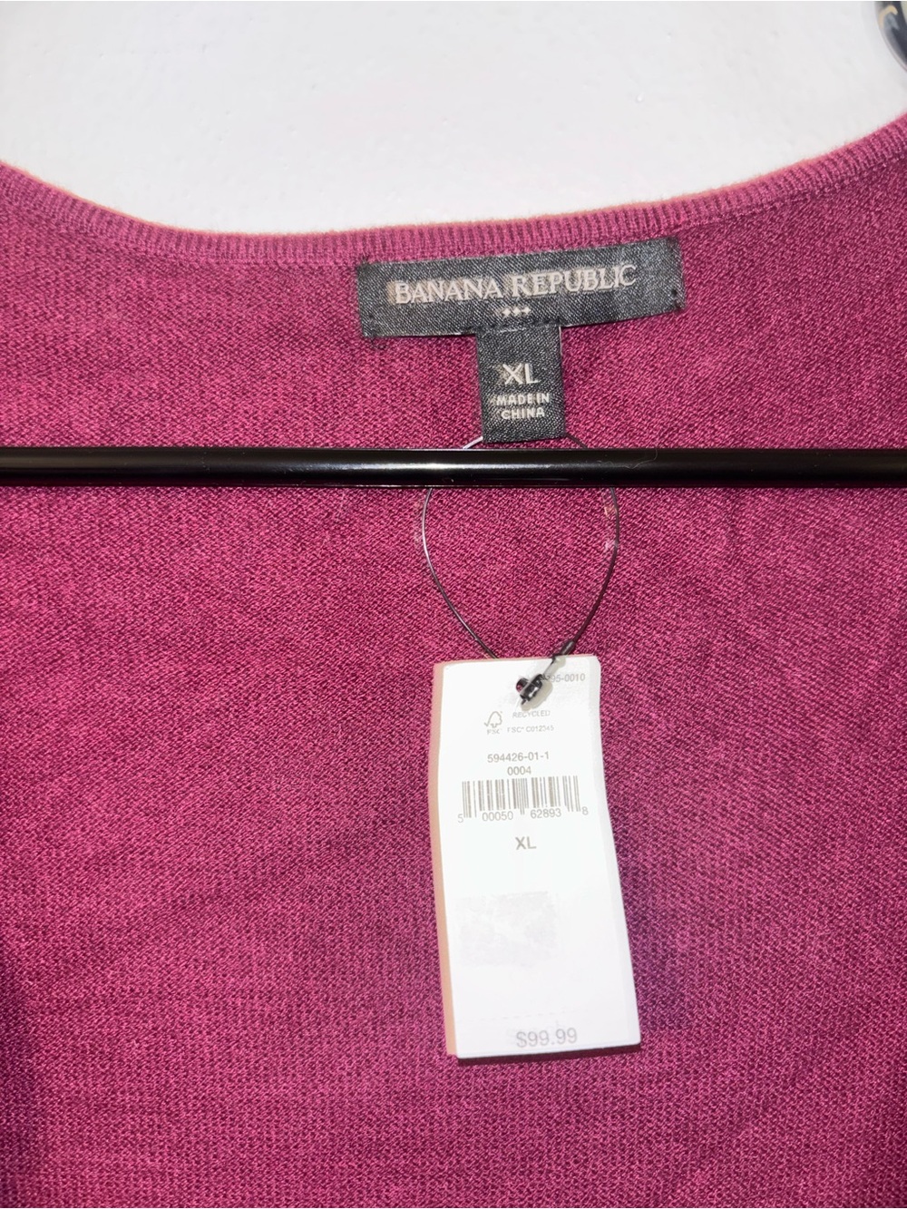 Banana Republic Women's Cashmere-Blend Sweater Dress- Raspberry (XL)